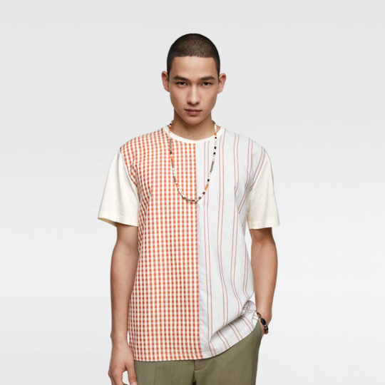 Contrasting Checked T-Shirt